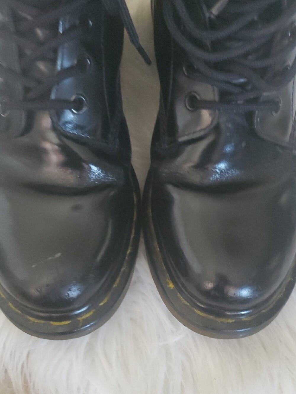 Dr. Martens Black Leather Lace-Up Combat Boots - Picture 2 of 16